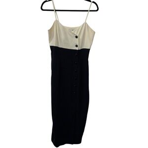 Liz Claiborne vintage elegant Black and Cream Dress sz 6